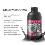 phrozen Aqua 4K Resin for High-Precision 3D Printing,405nm LCD UV-Curing Photopolymer Resin for Low Shrinkage, Great Detail, Low Odor, Non-Brittle (Gray, 1KG)