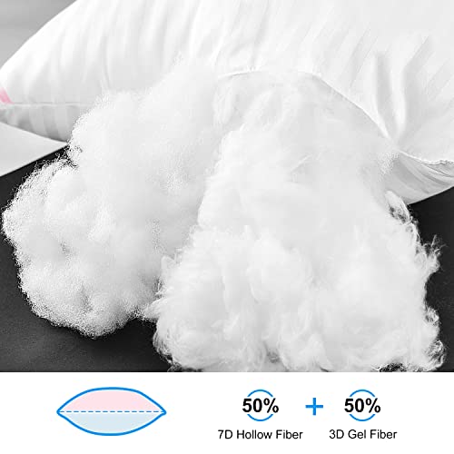 EIUE Hotel Collection Bed Pillows for Sleeping 2 Pack Queen Size，Pillows for Side and Back Sleepers,Super Soft Down Alternative Microfiber Filled Pillows,20 x 30 Inches EIUE