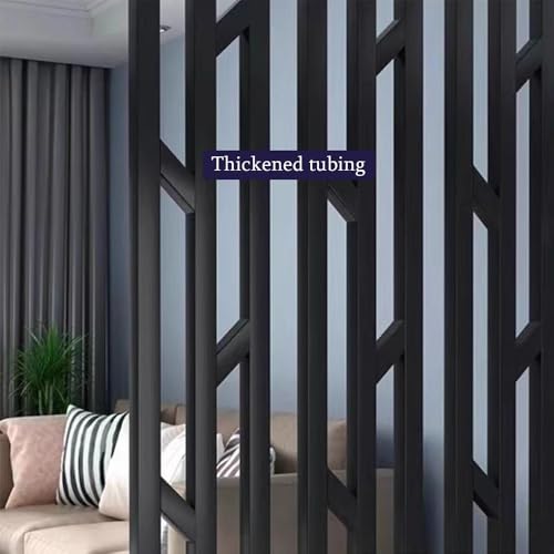 Floor to Ceiling Room Divider, Metal Room Divider, Entrance Hall Partition Screen Column Floor to Ceiling, Column Decor Grille Adjustable Height for Teahouse Coffee Shop Hotel (Black,270cm / 106.29"H) VIBRFURE
