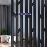 Floor to Ceiling Room Divider, Metal Room Divider, Entrance Hall Partition Screen Column Floor to Ceiling, Column Decor Grille Adjustable Height for Teahouse Coffee Shop Hotel (Black,270cm / 106.29"H) VIBRFURE