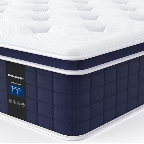 Coolvie California King Mattress in a box, Medium Firm 12 Inch Hybrid Cal King Mattress with Pocket Spring, Pressure Relief, Cooling, Personalized Support for Heavy People, CertiPUR-US® Certified Foam Coolvie