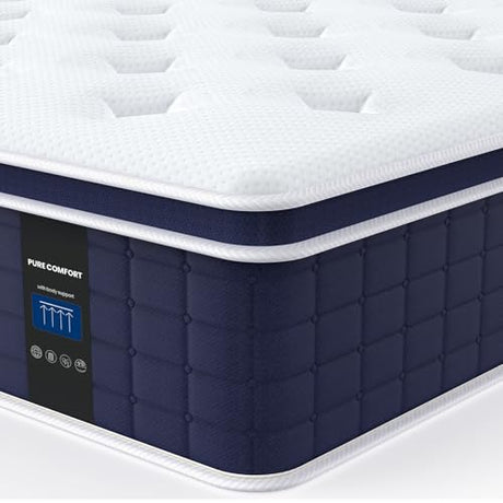 Coolvie California King Mattress in a box, Medium Firm 12 Inch Hybrid Cal King Mattress with Pocket Spring, Pressure Relief, Cooling, Personalized Support for Heavy People, CertiPUR-US® Certified Foam Coolvie