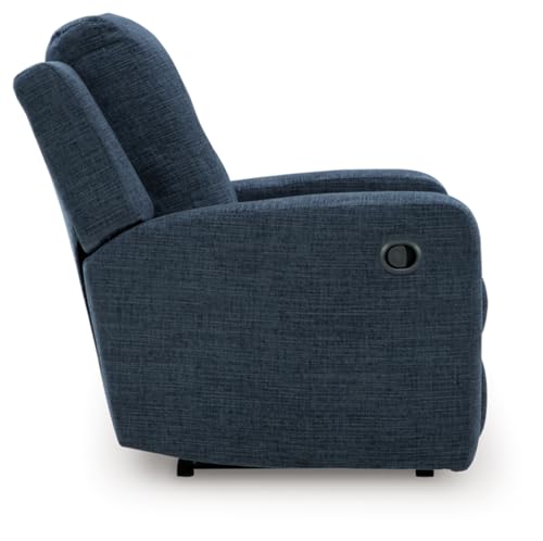 Signature Design by Ashley Danum Casual Manual Tufted Wall Hugger Recliner with Track Arms, Blue