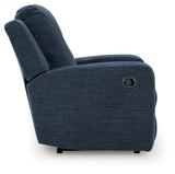 Signature Design by Ashley Danum Casual Manual Tufted Wall Hugger Recliner with Track Arms, Blue