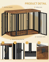 Hzuaneri 39.4'' Dog Crate Furniture, L Indoor Dog Kennel Dogs Cage, Modern Decorative Pet House for Small/Medium/Large Dogs, Anti-Chew & Anti-Escape, Kennel End Side Table, Rustic Brown DFC88701B Hzuaneri
