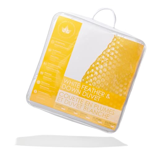 Canadian Down & Feather Co. - All Season Weight White Feather & Down Duvet Queen Size - 240 TC Shell 100% Cotton - Oeko TEX Certified Canadian Down & Feather Company