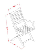 East West Furniture Selma 3 Piece Patio Bistro Outdoor Set Contains a Square Acacia Wood Coffee Table and 2 Folding Arm Chairs, 26x26 Inch, Natural Oil East West Furniture