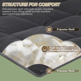 Japanese Floor Mattress Foldable & Portable Roll Up Futon Mattress 3" Grey Tatami Mat for Adult and Kids，Shredded Memory Foam Filled with Straps Sleeping Pad Suitable for Camping，39"x 80" Twin Size SHOUREN