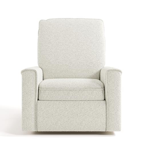 Storkcraft Santos Deluxe Power Recliner Swivel Glider, Premium Electronic Nursery Rocking Chair, Oeko-TEX 100 Certified, Includes Dual-USB Charging Port with USB-A & USB-C – (Ivory Boucle)