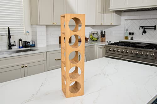 Lipper International 8305 Bamboo Wood Stackable 5-Bottle Wine Rack, 20-3/4" x 5-3/8" x 4-3/4" Lipper International