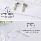 BOLINLIVING Waffle Weave Duvet Cover Twin Size, Kid's Microfiber Duvet Cover with Pillow Sham, White Textured Soft Comforter Cover for All Season with Zipper Closure and Corner Ties BOLINLIVING