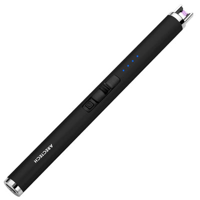 ARECTECH Rechargeable Electric Candle Lighter Arc Plasma Windproof Lighter for Candle Kitchen Birthday Gift for Mom Men Wife with Type-C Cable Black