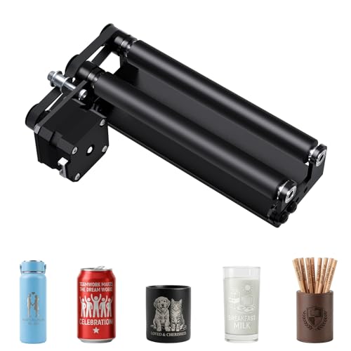 AlgoLaser Mini Rotary Roller for Laser Engraver – 360° Adjustable Y-Axis Rotary Attachment for Tumblers, Bottles & Cylindrical Engraving (Accessory Only, No Laser) AlgoLaser