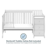 Storkcraft Portofino 5-in-1 Convertible Crib and Changer (White) – Changing-Table Combo with Drawer, Converts to Toddler Bed, Daybed Full-Size Storage Drawer Storkcraft