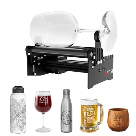 Ortur YRR2.0, Y-axis Laser Rotary Roller for Most Laser Engraver, 7 Adjustable Width Settings, Diameter Range from 8 mm to 110 mm for Engraving Cylindrical Objects, Tumblers, Wine Glass Ortur