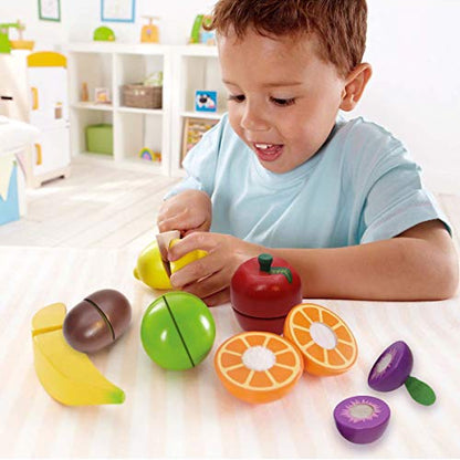 Wooden Play Food for Kids Kitchen Cutting Fruits Toys for Toddlers Pretend Vegetables Gift for Boys Girls Educational Toys - WoodArtSupply