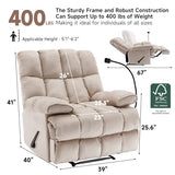 Euthymia Oversized Recliner Chair, Big and Tall Recliner Chairs for Adults 400LBS, Large Recliner Chair, Extra Wide Recliner for Living Room, Cream