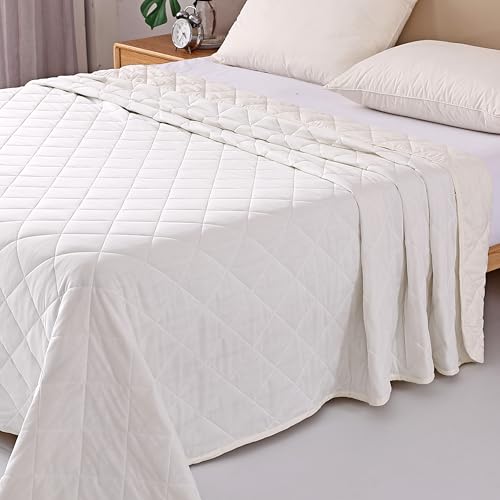 EVOLIVE Elastane Diamind Quilted All Season Light Weight Single Reversible Cooling Quilt/Comforter (White, Full/Queen) EVOLIVE
