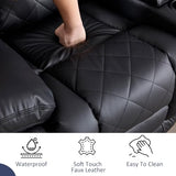 CANMOV Faux Leather Manual Recliner Chair, Single Sofa Chair with Comfortable Armrest and Backrest, Home Theater Seating for Living Room, Bedroom, Black