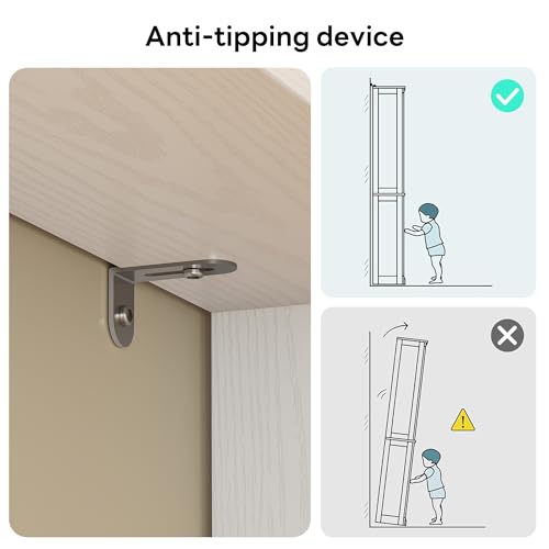 LIKIMIO Baker Rack with Power Outlet & Drawer, Coffee Bar Cabinet with Storage, Farmhouse Microwave Stand with Hutch and 5 Hooks for Kitchen, White LIKIMIO