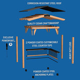 Backyard Discovery Granada Grill Gazebo Pavilion w/Outdoor Bar, 80" Grill Space, Hard Top Steel Metal Roof, Wind Resistant - 100 mph, Supports 4,700 Backyard Discovery