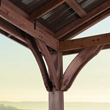 Backyard Discovery Arlington 12x12 All Cedar Gazebo, Walnut, Insulated Steel Roof, Water Resistant, Wind Resistant up to 100 MPH, Withstand 7,886 lbs Backyard Discovery