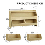 Fulhope Burlywood Toy Storage Organizer with Wheels and Drawers for Kids Fulhope