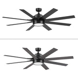 Honeywell Ceiling Fans Xerxes Modern 62 Inch Ceiling Fan with Light, Remote Control Fan, LED Indoor Fan with 8 Blades, Matte Black and Ash Blade Finish Options, Matte Black (51473-01) Honeywell