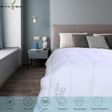 Woolous Australian Wool Comforter – 100% Natural Wool Quilt & Duvet Insert – Ultra Soft Cotton Cover, Lightweight Comforter for All Season Twin Size (86x70 inches) Woolous
