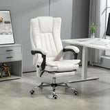 Vinsetto 6 Point Vibration Massage Office Chair, High Back Computer Chair with Heat, Adjustable Height, Reclining Backrest and Retractable Footrest, White Vinsetto
