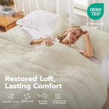 Joiedomi Tufted Queen Comforter Set, 3 Pieces Beige Boho Queen Bedding Set with 1 Plaid Geometric Comforter and 2 Pillow Shams, Checkered Bed in a Bag for All Seasons Joiedomi