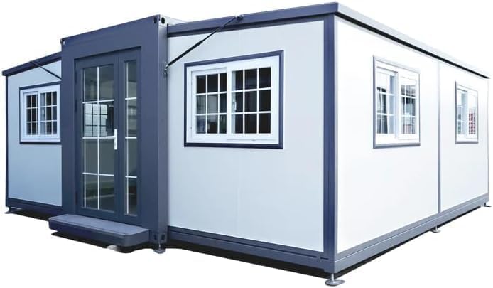 ABRUS Portable Tiny Home, Mobile Expandable Plastic Prefab House for Hotel, Booth, Office, Guard House, Shop, Villa, Warehouse 19X40 FEET - WoodArtSupply