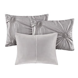 Madison Park Daybed Cover Set-Trendy Design All Season Luxury Bedding with Bedskirt, Matching Shams, Decorative Pillow, Medallion Tufted Dark Grey 75"x39" 6 Piece Madison Park
