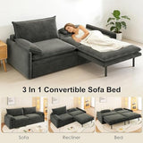 81" 3-in-1 Convertible Sofa Bed, Pull Out Couch with Deep Seat & Storage, Chenille Loveseat Cloud Couch with USB Port & Pillow, Futon Sofa Bed Couches for Living Room/Apartment/Bedroom, Dark Grey TaiEnjoy