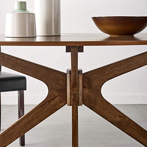 Modway Crossroads 63" Oval Wood Dining Table, Walnut Modway