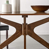 Modway Crossroads 63" Oval Wood Dining Table, Walnut Modway
