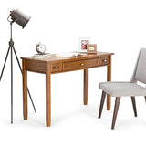 SIMPLIHOME Warm Shaker SOLID WOOD Rustic Modern 48 inch Wide Home Office Desk, Writing Table, Workstation, Study Table Furniture in Light Golden SIMPLIHOME