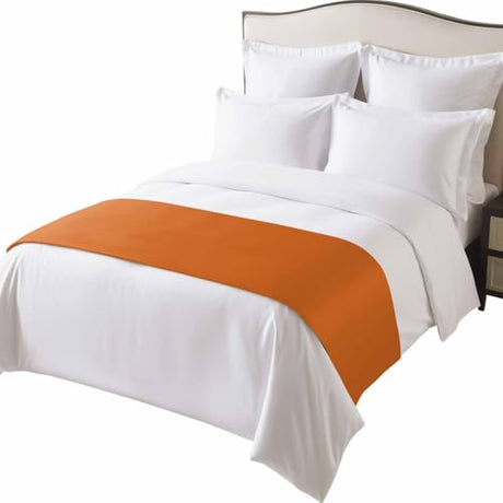 LOVE HOME DAY Bed Runner Solid Art Minimalist Pure Orange Bedroom Bedding Scarves for King Size Beds,Plain Single Bright Color 102x20In Bed Runners Scarf for Hotel Guestroom Wedding Room Decortions LOVE HOME DAY
