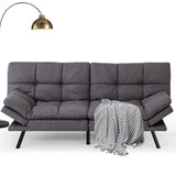 Opoiar Futon Sofa Bed Convertible Memory Foam Couch Bed, Modern Sleeper Sofa with Adjustable Armrests&Backrests, Christmas Futon Sets for Compact Living Spaces Office Dorm Bonus Room,Grey Opoiar