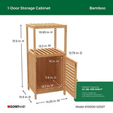 ClosetMaid Bamboo Storage, Freestanding Floor Cabinet with Single Door, 3 Shelves, for Bathroom, Living Room, Slide Table, Natural Finish ClosetMaid