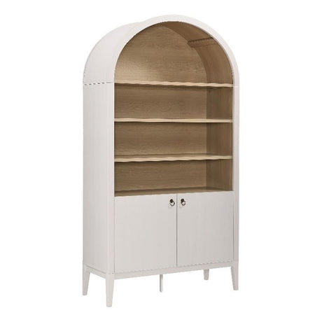 Modway Nolan Tall Arched Storage Display Cabinet in Ivory - 74 Inch Arch Bookshelf with Open and Closed Shelving - Modern Accent Cabinet for Living Room, Dining Room Modway