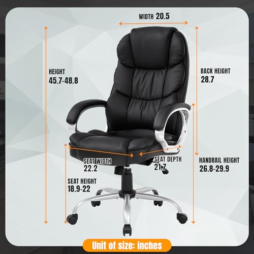 Office Chair Desk Ergonomic Swivel Executive Adjustable Task Computer High Back Stool with Back Support in Home BestOffice