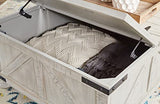 Signature Design by Ashley Carynhurst Casual Cocktail Table with Storage, Whitewash Signature Design by Ashley