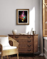 YEEIFFD Music Diamond Painting Kits for Adults, Musical Note Diamond Painting Art Kit for Adult, DIY Full Drill Gem Art with Diamonds for Home Wall Decor Gifts 12x16 Inch YEEIFFD
