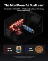 xTool F2 Ultra 60W MOPA & 40W Diode Dual Laser Engraver, 100+ Color Metal Engraving, Dual 48MP Cameras, Auto Streamline, 15,000mm/s Ultra-Fast, AI Powered 3D Fiber Laser Cutter and Engraver Machine xTool