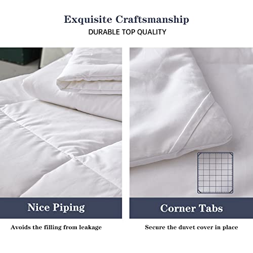 Simple&Opulence Down Alternative Comforter, Twin Size Duvet Insert with 100% Cotton Cover, Ultra-Soft Microfiber Quilted All Season Breathable Cooling Bed Comforter (Twin, White) Simple&Opulence