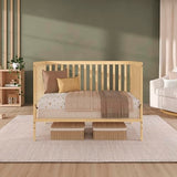 Dream On Me Synergy 5-in-1 Convertible Full-Size Baby Crib with Toddler, Day & Full Bed Conversion in Natural, GreenGuard Gold & BSA, 3 Mattress Heights, Sustainable Pinewood