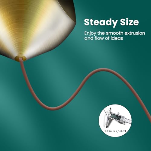 TEQStone Wood PLA Filament 1.75mm Brown 1KG, 15% Real Wood Fiber Infused, Perfectly Wound Consistent Diameter +/-0.03mm 3D Printer Filament Vacuum Packaging (Rosewood Color Tone) TEQStone