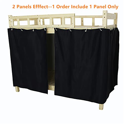 Gxi Black Blackout Bottom Bunk Bed Curtain Privacy Canopy Single Bed Shading Decor Loft Under Dormitory Bed Curtain,1PC Gxi