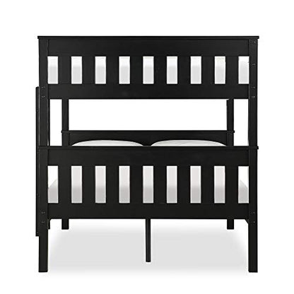 DHP Moon Full Over Full Bunk Bed with USB Port in Black - WoodArtSupply